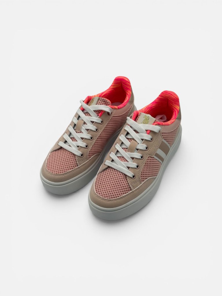 Sneakers U.S. Polo Assn. din Textil și Piele Eco cu Detalii Aurii - Nude