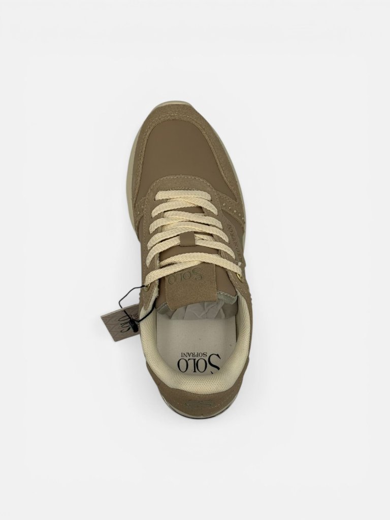 Sneakers Solo Soprani cu Design Floral și Talpă Ergonomică - Maro