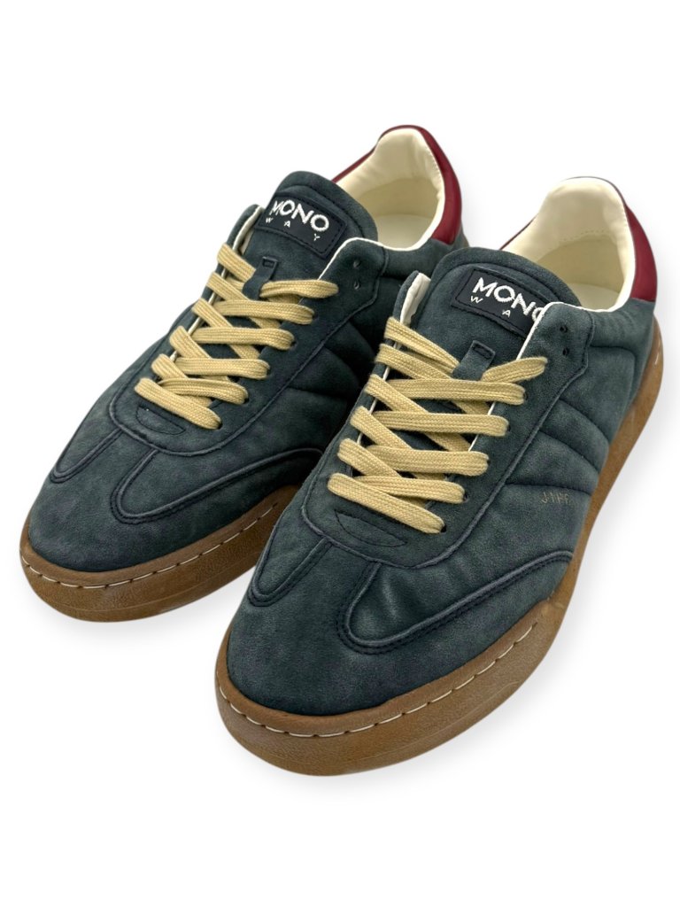 Sneakers Bărbați Mono Way Jiha din Piele Întoarsă Gri Petrol