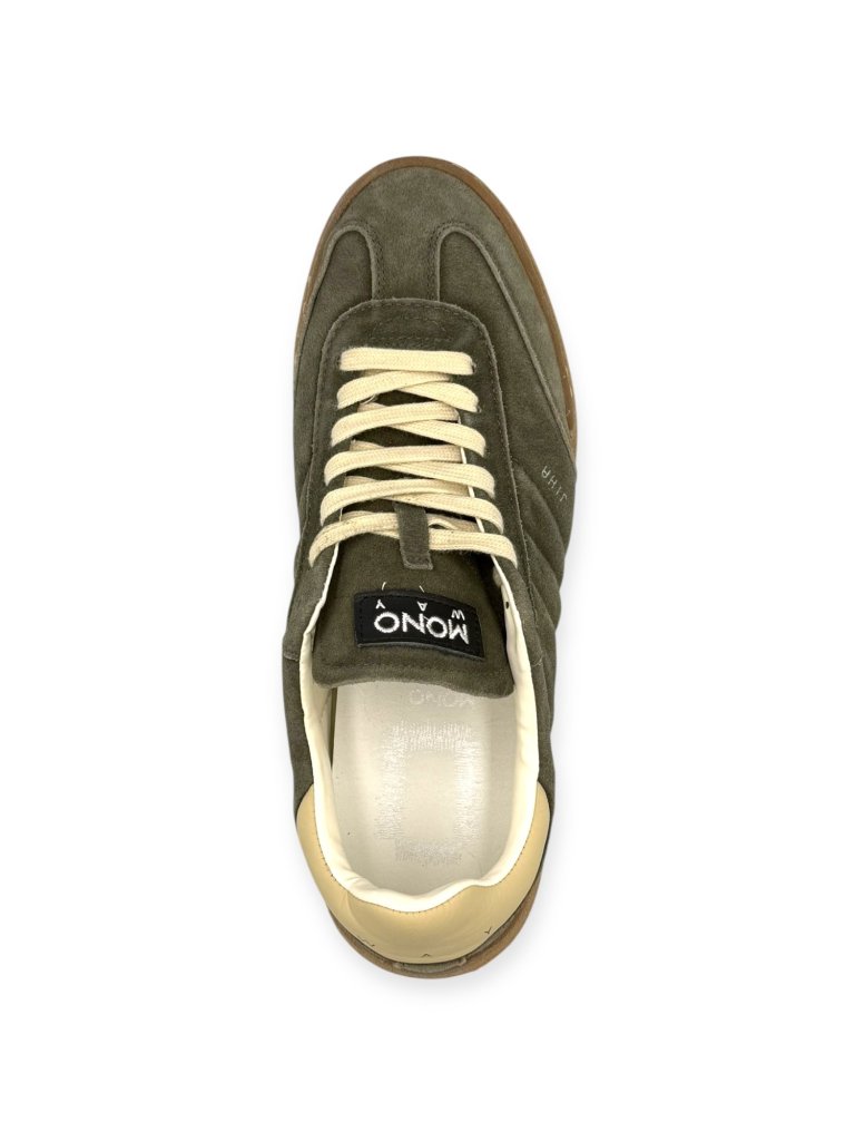 Sneakers Bărbați Mono Way Jiha din Piele Întoarsă Verde Olive