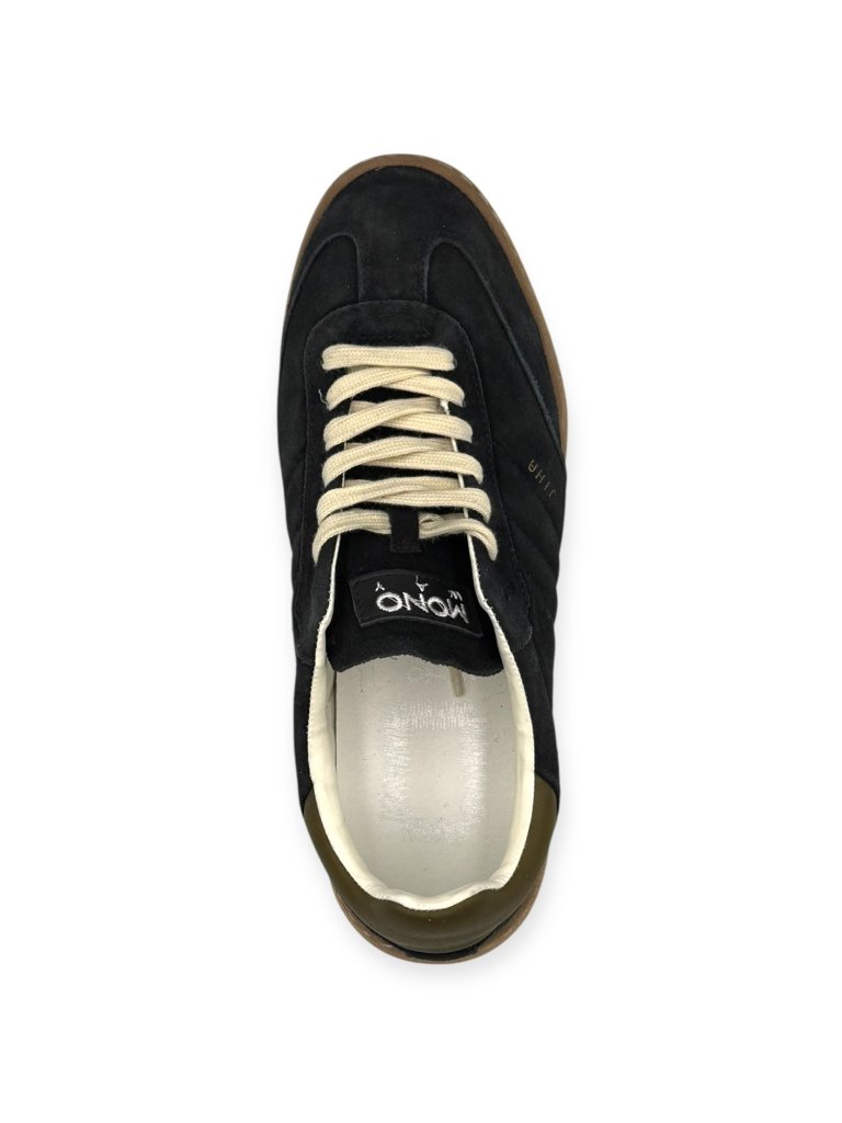 Sneakers Bărbați Mono Way Jiha din Piele Întoarsă Negru Olive