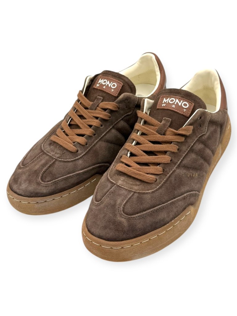 Sneakers Bărbați Mono Way Jiha din Piele Întoarsă Maro Închis