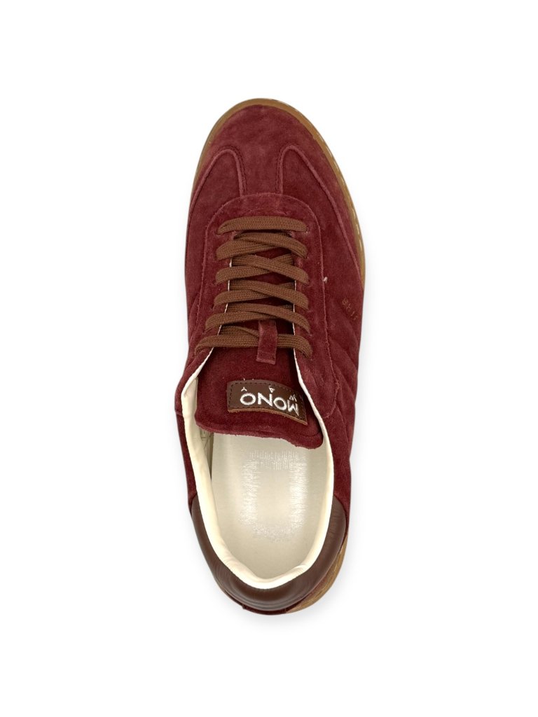 Sneakers Bărbați Mono Way Jiha din Piele Întoarsă Vișiniu Burgundy