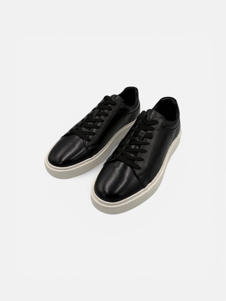 Pantofi din Piele Naturală Bărbați - Corso Milano Z17-B Negri cu Talpă Albă